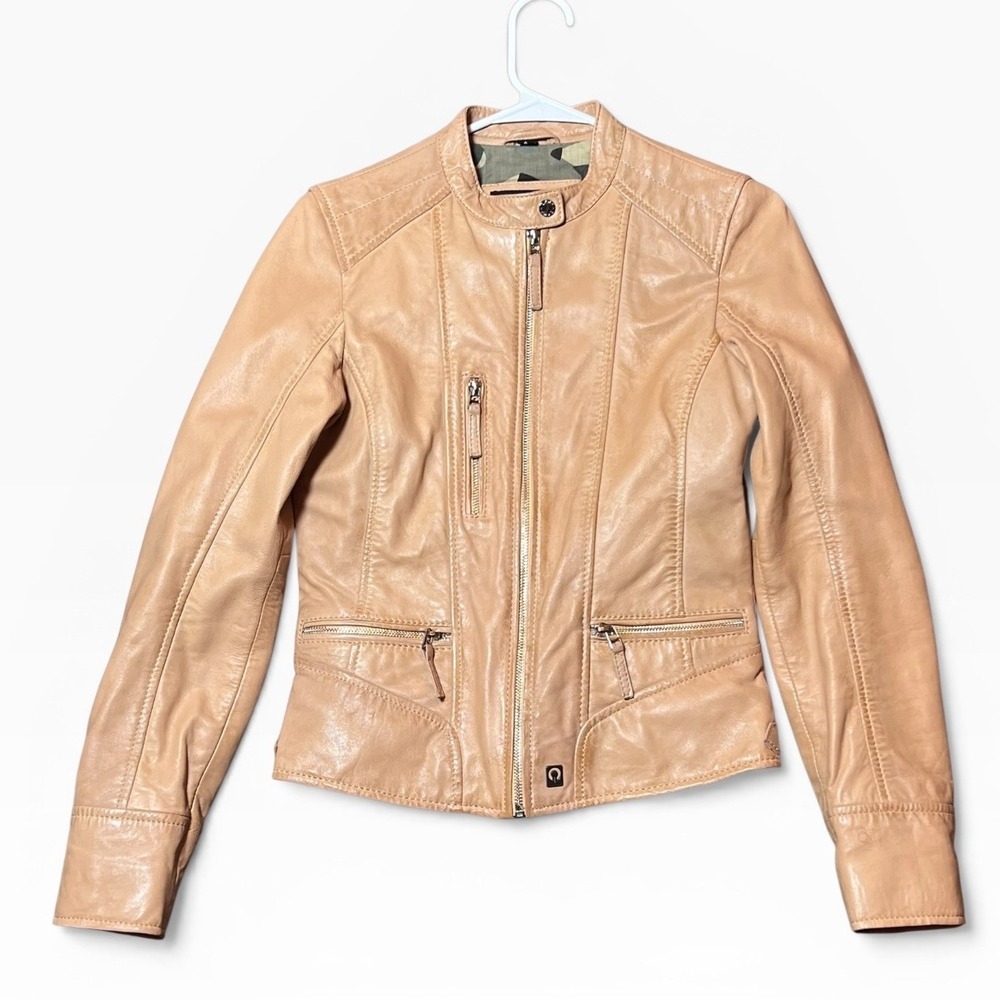 Oakwood Genuine‎ Lambskin Leather Jacket Small Classic Moto Biker Bomber Luxury